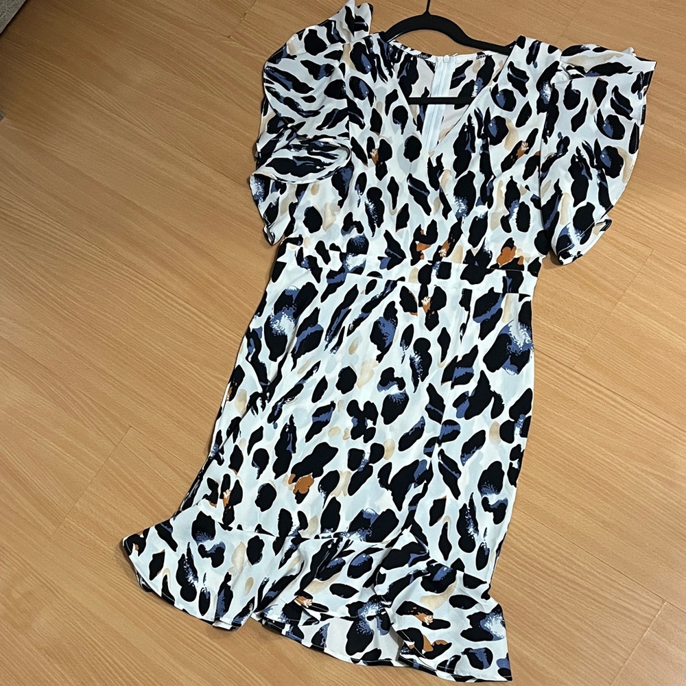 SHEIN Black and White Midi Dress